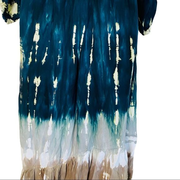 Young Fabulous & Broke Jillian Faux Wrap Asymmetrical Tie Dye MIDI Dress Sz M - Picture 10 of 12